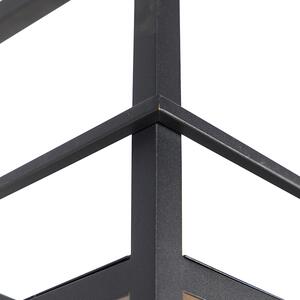 Ipari függő lámpa fekete, állvány nagy, 4 lámpával - Cage Rack