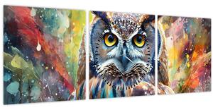 Kép - Egy bagoly festménye (órával) (90x30 cm)