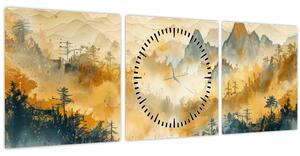 Kép - Hegyek, akvarell (órával) (90x30 cm)