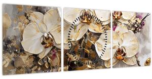 Kép - Orchideák (órával) (90x30 cm)