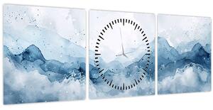 Kép - Felhők és hullámok, akvarell (órával) (90x30 cm)