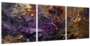 Kép - Texturált absztrakció (órával) (90x30 cm)