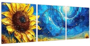 Kép - Festés napraforgó (órával) (90x30 cm)