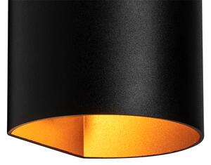 Modern fali lámpa fekete sárgaréz - Sabbio
