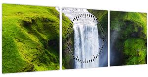 Kép - Skogafoss vízesés (órával) (90x30 cm)