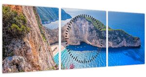 Kép - Navagio strand, Görögország (órával) (90x30 cm)