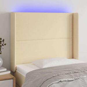 VidaXL krémszínű szövet LED-es fejtámla 103x16x118/128 cm