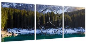 Kép - Karersee tó (órával) (90x30 cm)