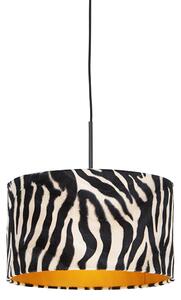 Modern függesztett lámpa fekete, árnyalatú zebra 35 cm - Combi