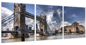 Kép - Tower Bridge Londonban (órával) (90x30 cm)