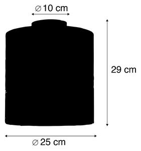 Mennyezeti lámpa fekete bársony árnyalatú virágos kivitel 25 cm - Kombinált