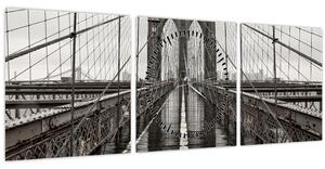 Kép - Brooklyn híd (órával) (90x30 cm)