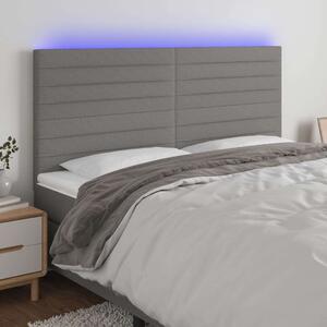 VidaXL LED-es Ágyfejtámla - Sötétszürke Szövet - 160cm