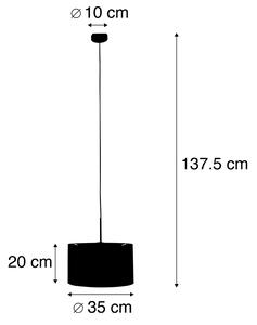 Modern függőlámpa fekete, árnyalatsárga, 35 cm - Combi