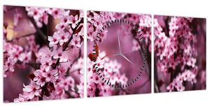 Kép - Rózsaszín sakura (órával) (90x30 cm)
