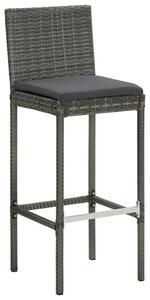 VidaXL Polyrattan Bárszék - Szürke - 6 db