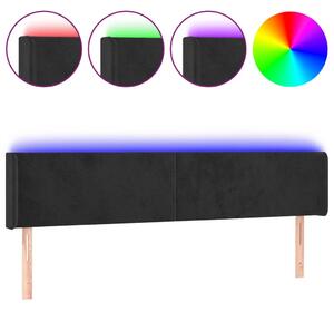VidaXL LED-es Fejtámla - Bársony - Fekete - 203cm