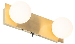 Modern falilámpa arany 28 cm IP44 2-lámpás - Cederic
