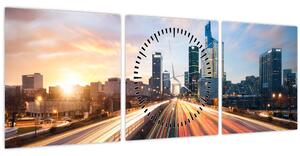 Kép - A nagyváros útja (órával) (90x30 cm)