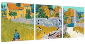Kép - Vincent van Gogh, Farmhouse in Provence, reprodukciók (órával) (90x30 cm)