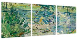 Kép - Berthe Morisot, Girl in a Boat with Geese, reprodukciók (órával) (90x30 cm)