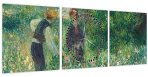 Kép - Auguste Renoir, Picking Flowers, reprodukciók (órával) (90x30 cm)