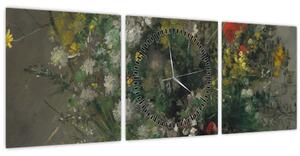 Kép - Auguste Renoir, Flowers in a Vase, reprodukciók (órával) (90x30 cm)