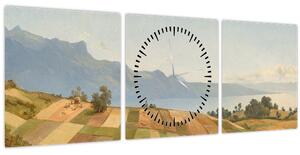 Kép - Alexandre Calame, Swiss Landscape, reprodukciók (órával) (90x30 cm)