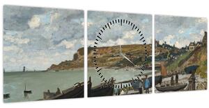 Kép - Claude Monet, Sainte Adresse, reprodukciók (órával) (90x30 cm)