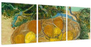 Kép - Vincent van Gogh, Still Life of Oranges and Lemons with Blue Gloves, reprodukciók (órával) (90x30 cm)
