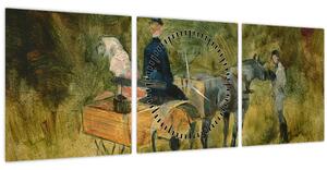 Kép - Henri de Toulouse-Lautrec, The Trap, reprodukciók (órával) (90x30 cm)