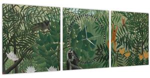 Kép - Henri Rousseau, Tropical Forest with Monkeys, reprodukciók (órával) (90x30 cm)