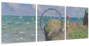 Kép - Claude Monet, Cliff Walk at Pourville, reprodukciók (órával) (90x30 cm)
