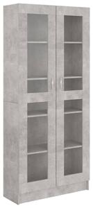 VidaXL betonszürke forgácslap vitrinszekrény 82,5 x 30,5 x 185,5 cm