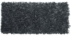 Fekete Shaggy Hosszúszőrű Szőnyeg Bőr 80x150 cm MUT
