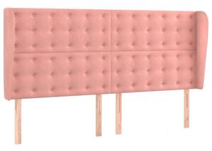 VidaXL rózsaszín bársony fejtámla szárnyakkal 163 x 23 x 118/128 cm