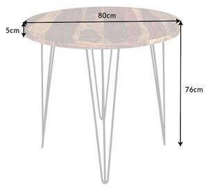 Design kerek étkezőasztal Elegant 80 cm Sheesham