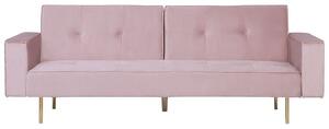 Rózsaszín bársony kanapéágy VISNES