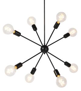 Modern függesztett lámpa fekete, 8 lámpa csúszó rúddal - Sputnik
