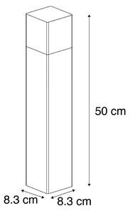 Kültéri oszlop fekete opálüveg 50 cm-es köszörült csap és kábelhüvely - Dánia