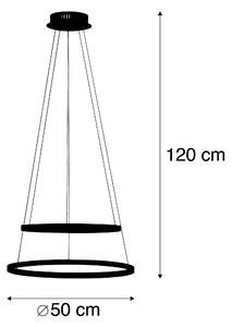 Modern gyűrűs medál lámpa antracit, LED-del szabályozható - Anella Duo