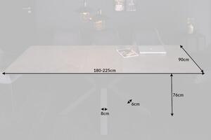 Étkezőasztal EVERLASING 180-225 cm - világosszürke, fekete