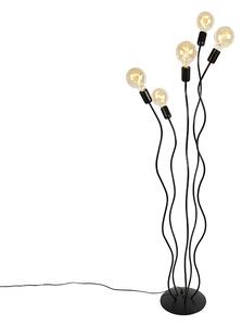 Design állólámpa fekete 5-lámpa - Wimme