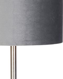 Modern állólámpa acél szövet szürke árnyalat 40 cm - Simplo