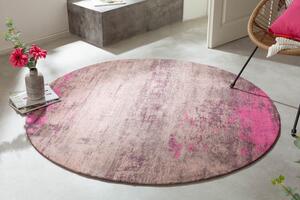 Design kerek szőnyeg Rowan 150 cm bézs-rózsaszín