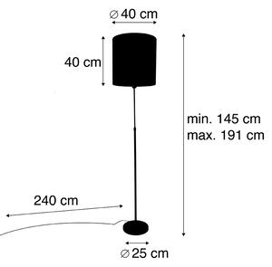 Állólámpa fekete árnyalatú pávakialakítás 40 cm állítható - Parte