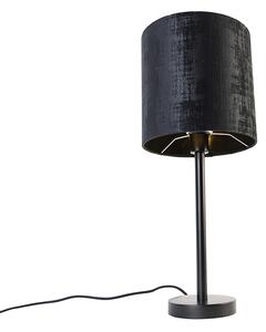 Modern asztali lámpa fekete fekete ernyővel 25 cm - Simplo