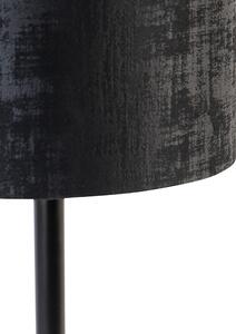Modern asztali lámpa fekete fekete ernyővel 25 cm - Simplo