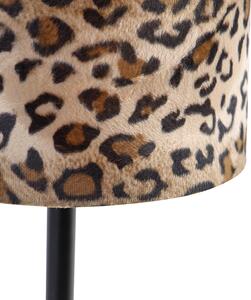 Modern asztali lámpa fekete leopárd búrával 25 cm - Simplo