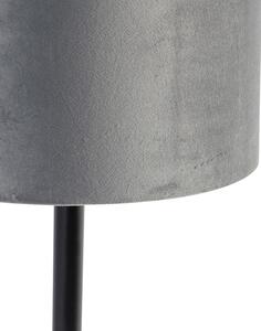 Modern asztali lámpa fekete, szürke árnyalattal 25 cm - Simplo